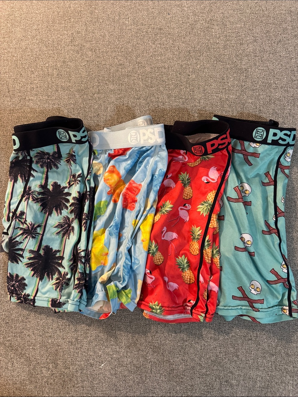 5/$15-PSD Boxer Briefs Pack - Teal, Gummy Blue, Flamingo Red, size large